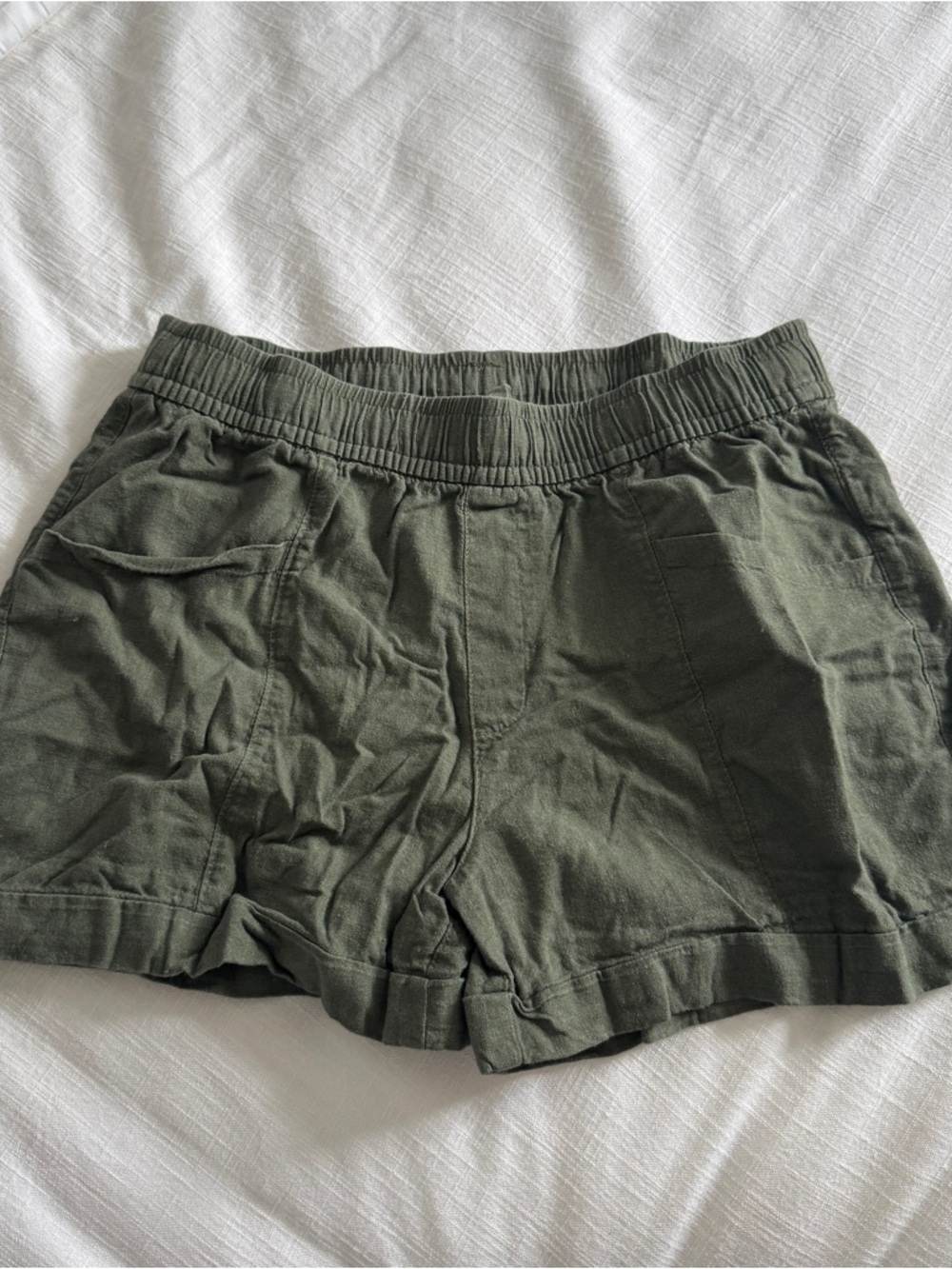 Old Navy Olive Green Elastic-Waist Knit Shorts